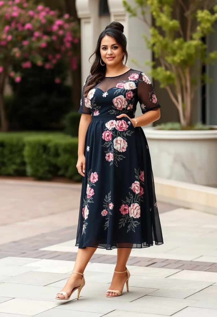 A-Line Silhouette with Floral Embroidery