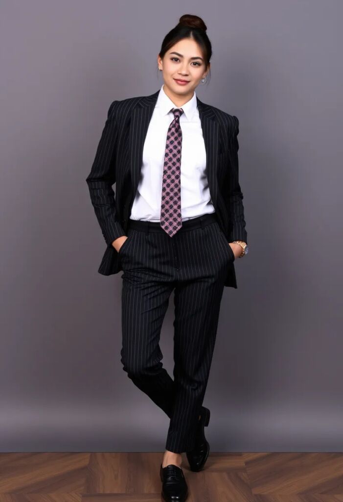 Black Suit with Pinstripes