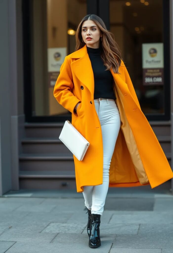 Bold Statement Coat and Monochrome Outfit