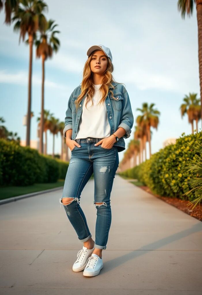 Classic Denim and White Tee