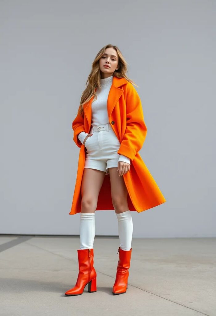 Colorful Coat and Bold Boots