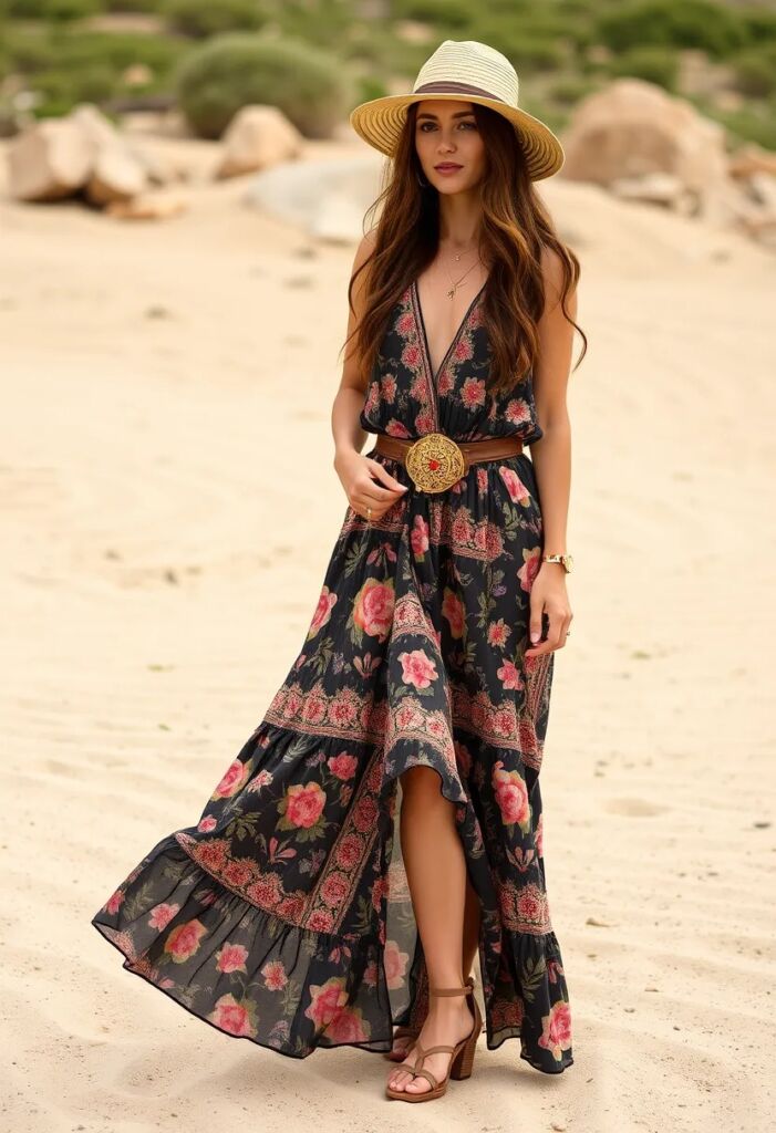 Layered Maxi Dress and Statement Belt