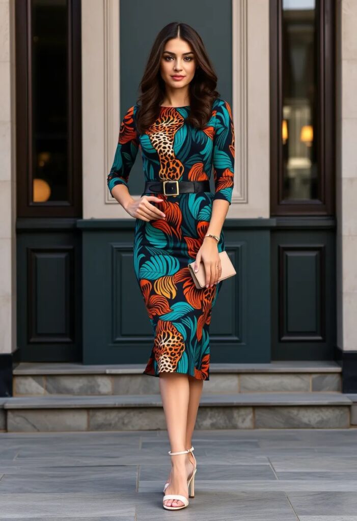 The Bold Print Midi Dress