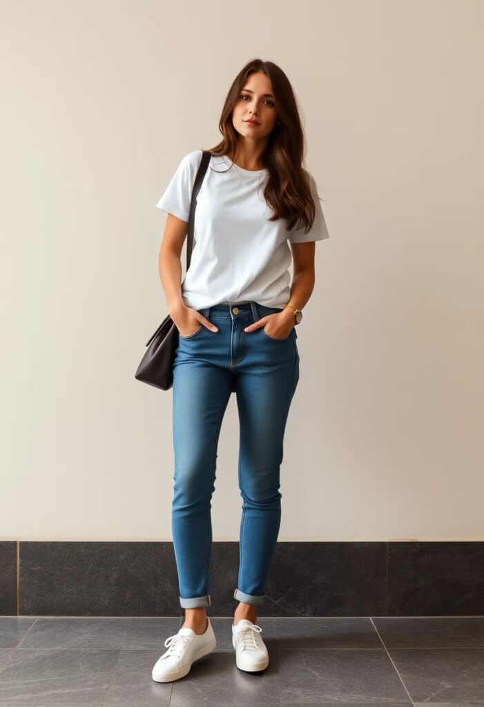 The Classic Denim and White Tee