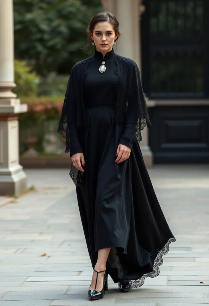 The Elegant Mourning Dress