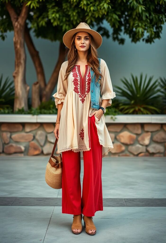 Tunic with Wide-Leg Pants