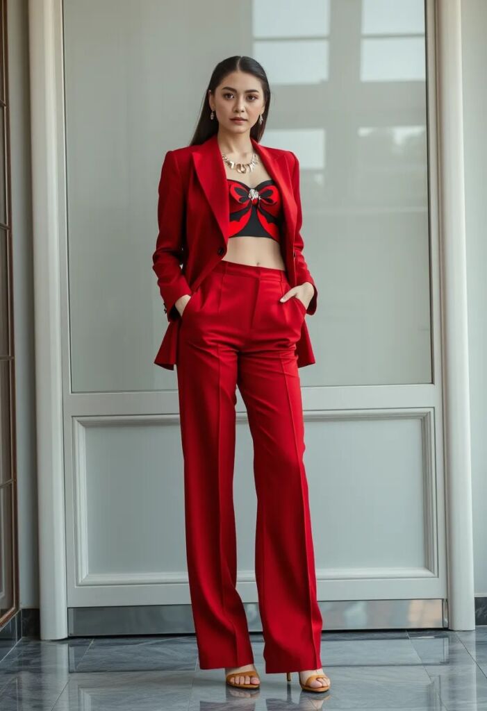 Wide-legged trousers with a Crop Top