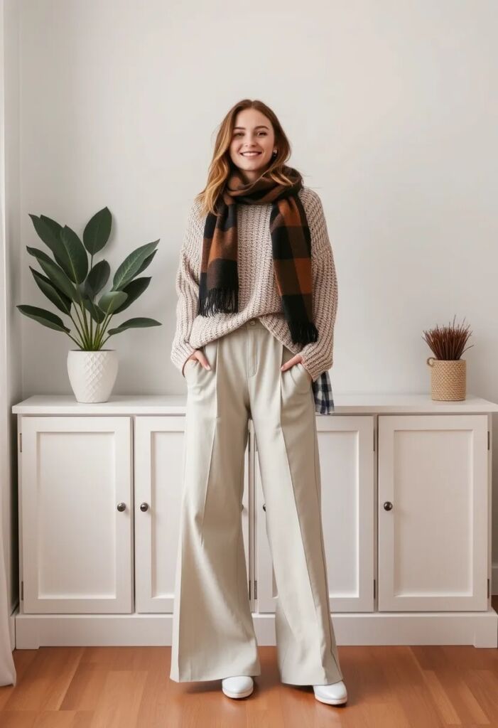 Cozy Knit Sweater and Wide-Leg Pants