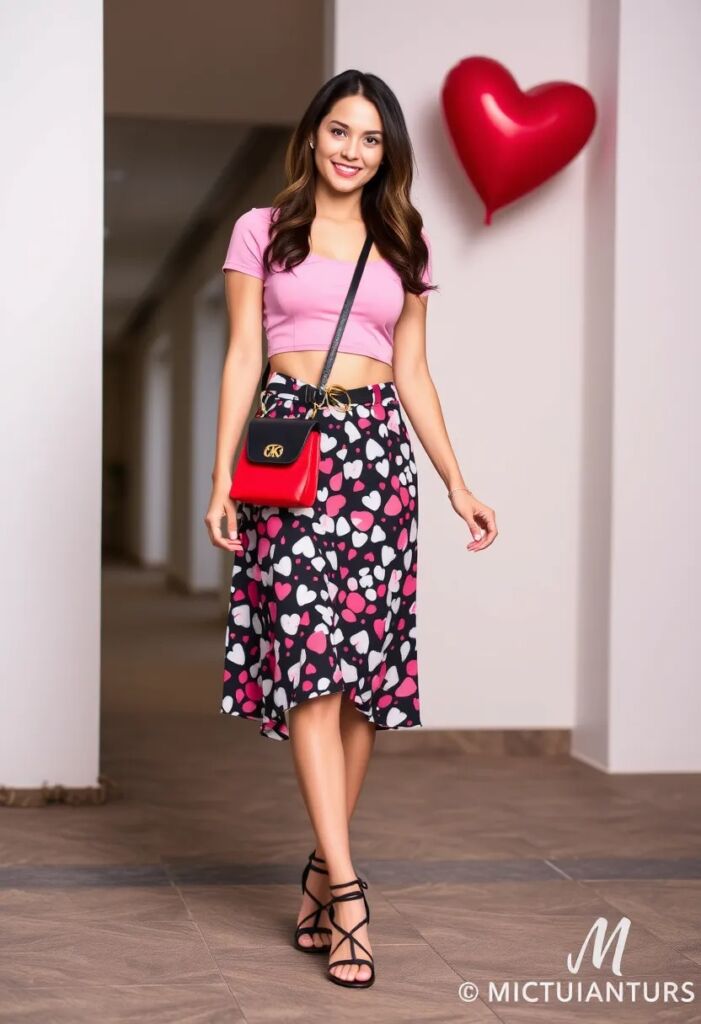 Fun and Flirty Midi Skirt and Crop Top