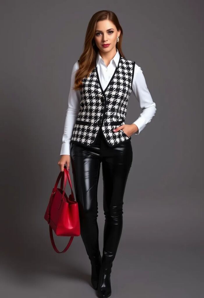 Houndstooth Vest & Patent Leather