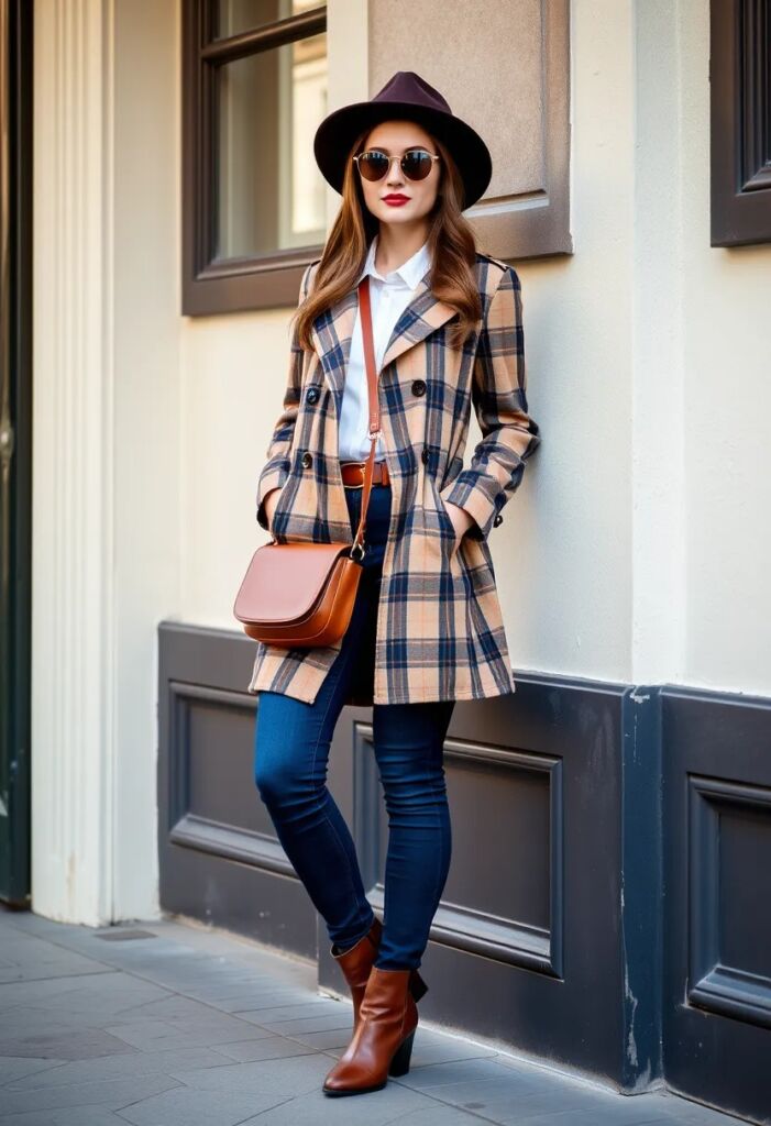 Plaid Trench for Vintage Vibes