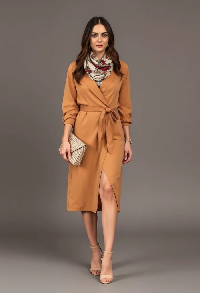 The Camel Wrap Dress