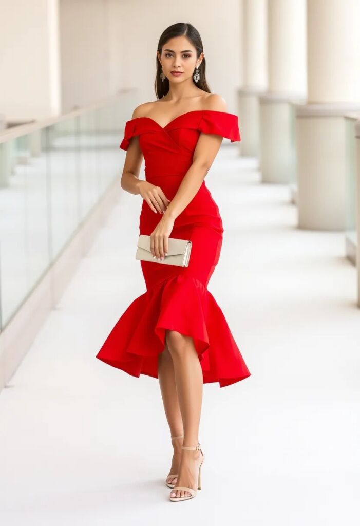 The Red Off-Shoulder Dress