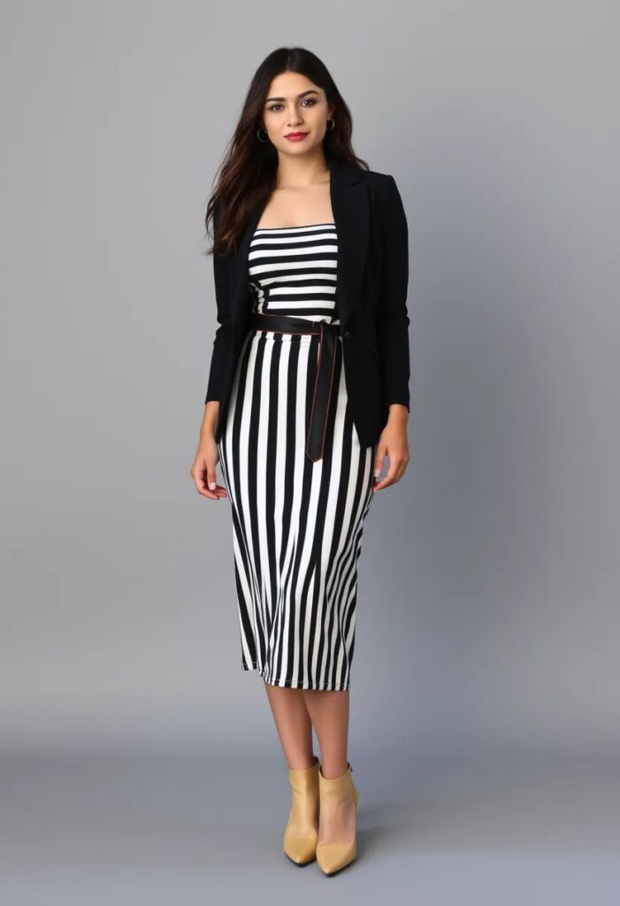 The Striped Midi Dress