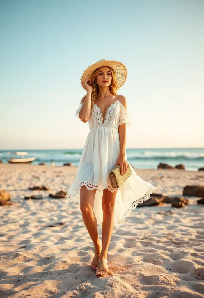 Boho White Mini Dress