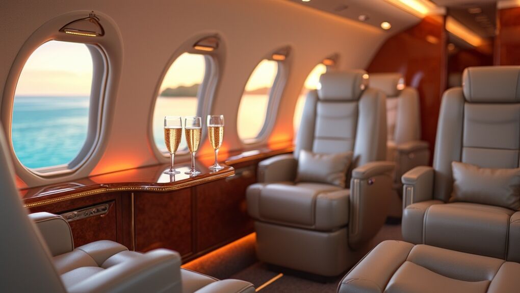 Luxurious jet interior scene