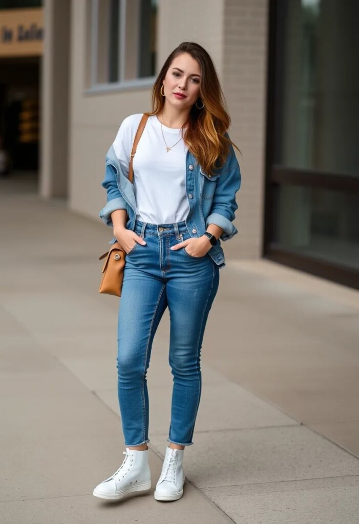 The Classic Denim and White Tee